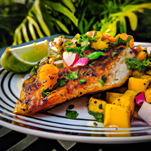 Grilled Halibut and Fresh Mango Salsa