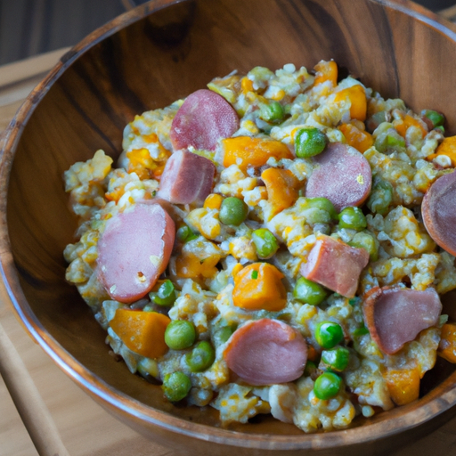 Farro Risotto With Butternut Squash, Ham and Peas