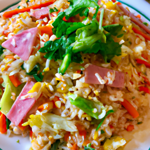 Veggie Fried Rice With Crispy Ham