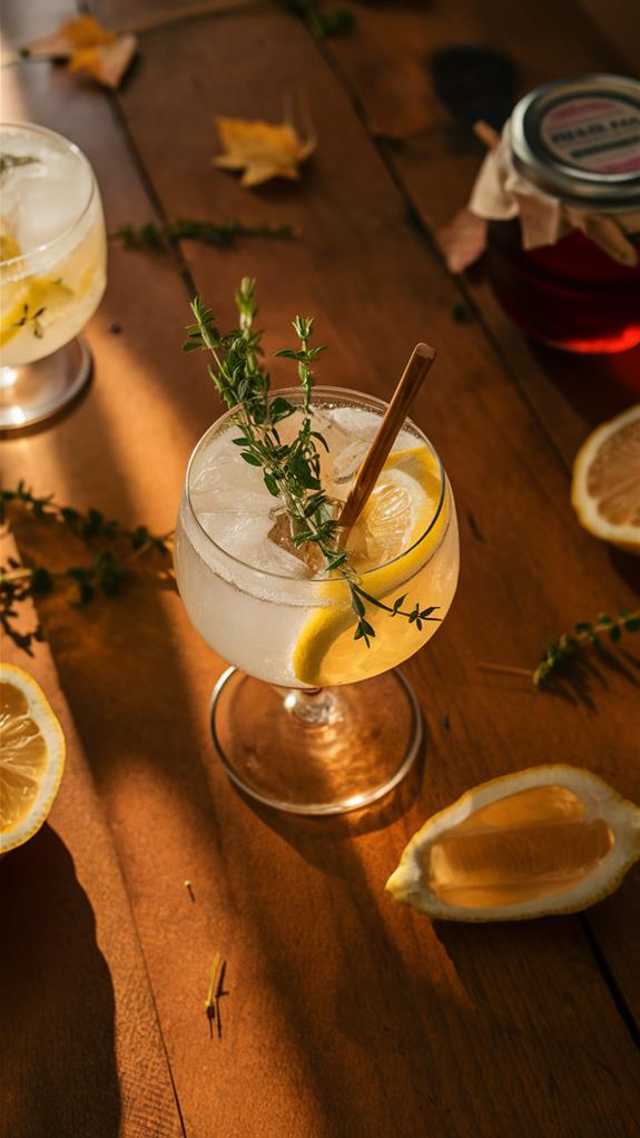 herbal honey sparkling cocktail