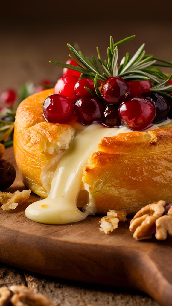 cranberry topped baked brie