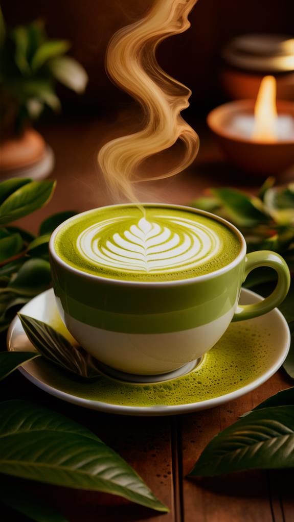 creamy matcha green beverage