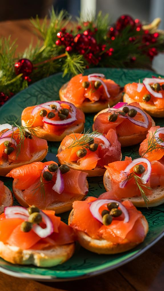 delicious smoked salmon bagels