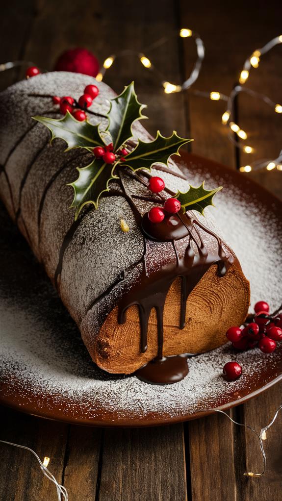 festive chocolate dessert roll