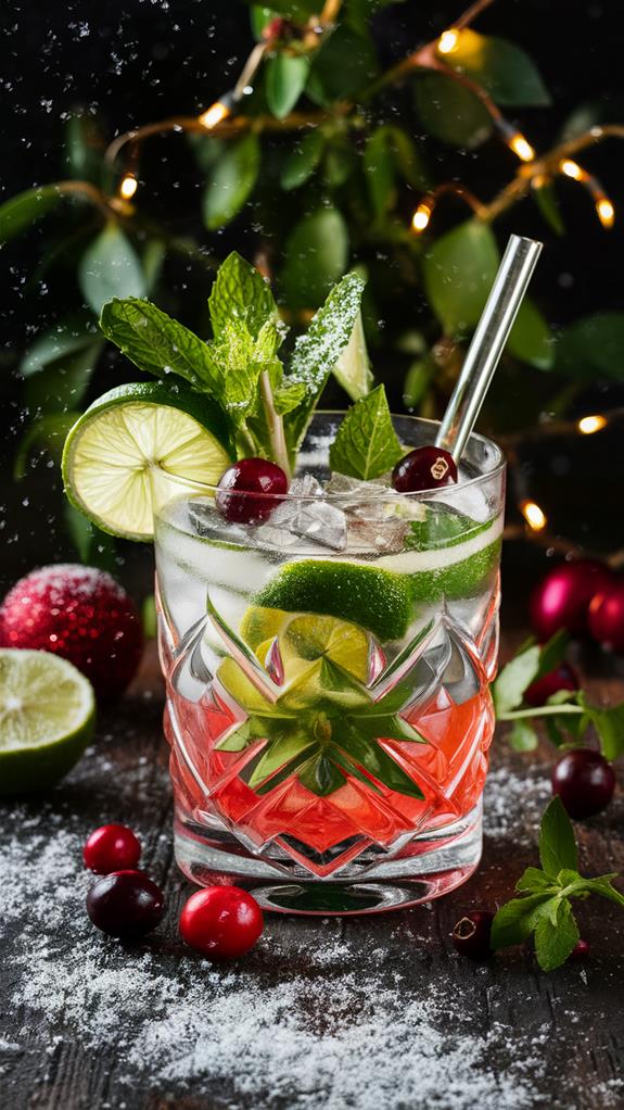 festive mistletoe vodka cocktail