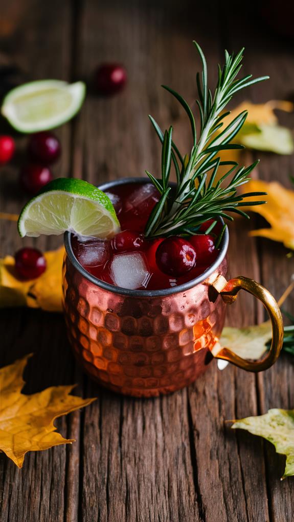 festive rosemary cranberry cocktail