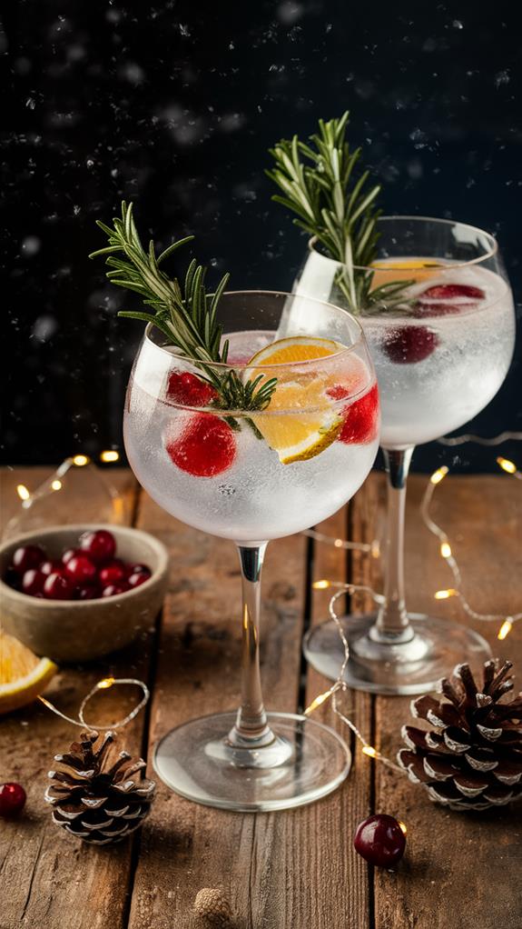 holiday inspired sparkling cocktail