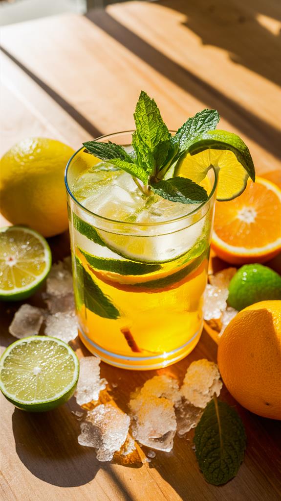 refreshing citrus mint beverage