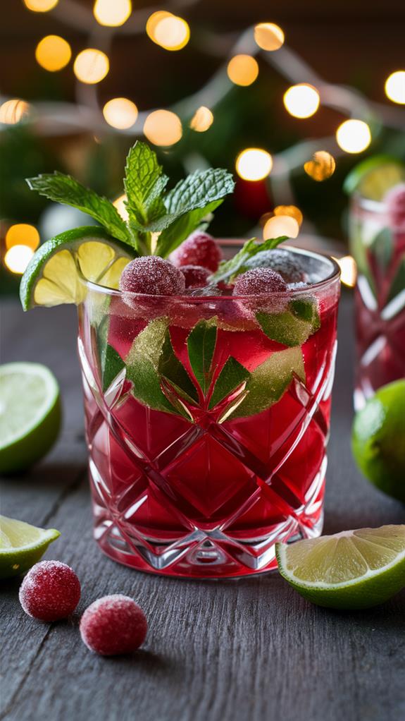 refreshing cranberry mojito cocktail