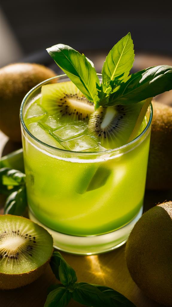 refreshing kiwi basil cocktail