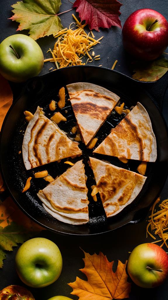 savory apple cheddar quesadillas