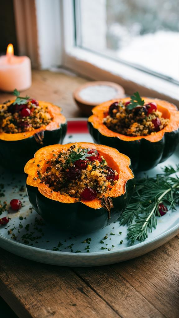savory quinoa filled squash
