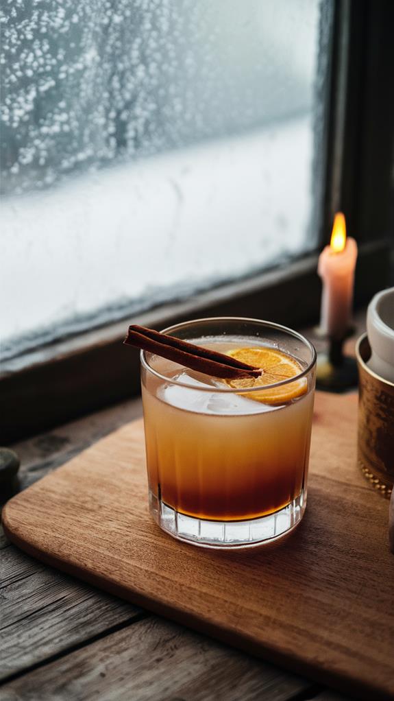 spiced citrus whiskey cocktail