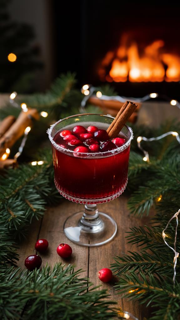 spiced cranberry vodka drink