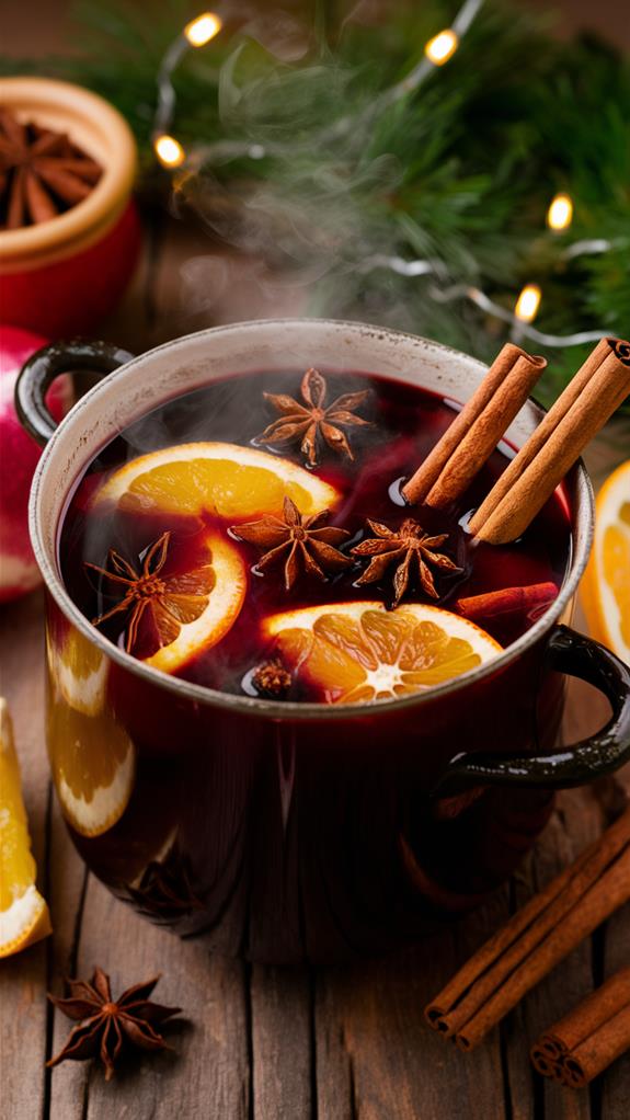 spiced warm wine beverage
