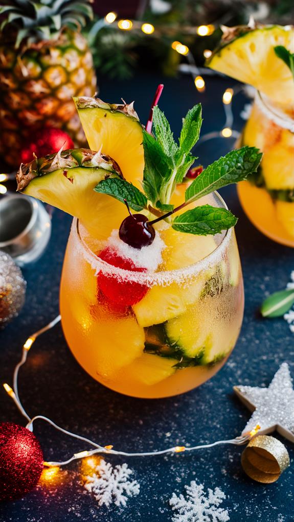 tropical pineapple rum cocktail